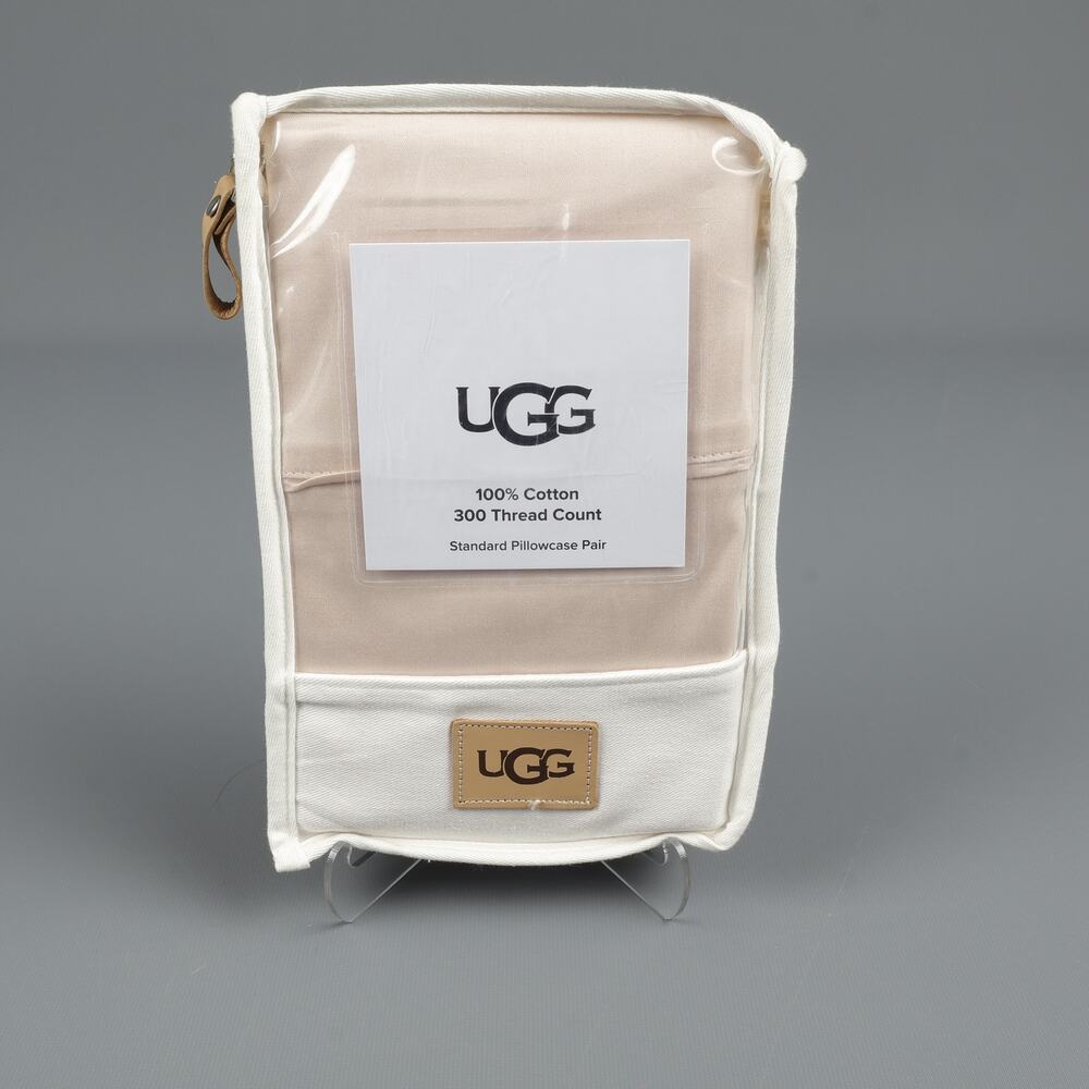 NEW UGG Home Collection 2 Standard Pillowcases IONA Shell Off White Pale Pink